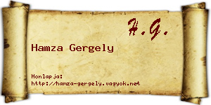 Hamza Gergely névjegykártya